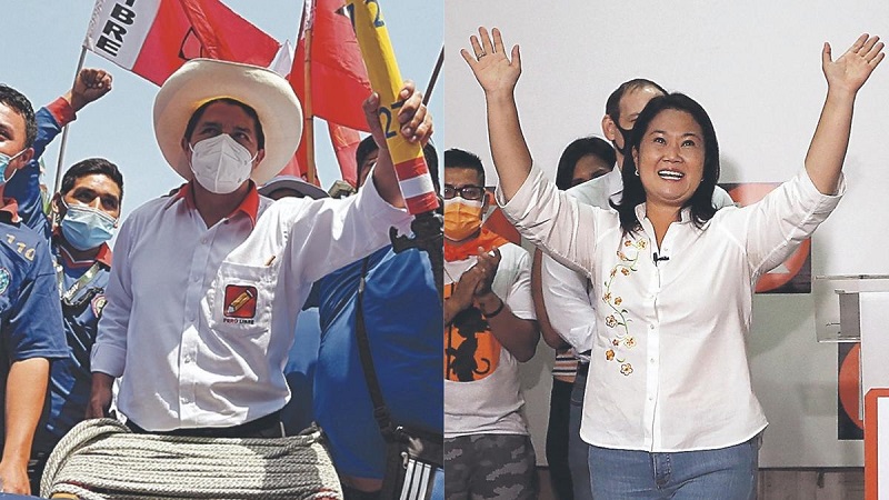 De acuerdo a los resultados oficiales la derechista Keiko Fujimori tiene una ventaja de 50,01% frente al 49,98% del izquierdista Pedro Castillo en la carrera por la jefatura de Estado de esa nación suramericana.