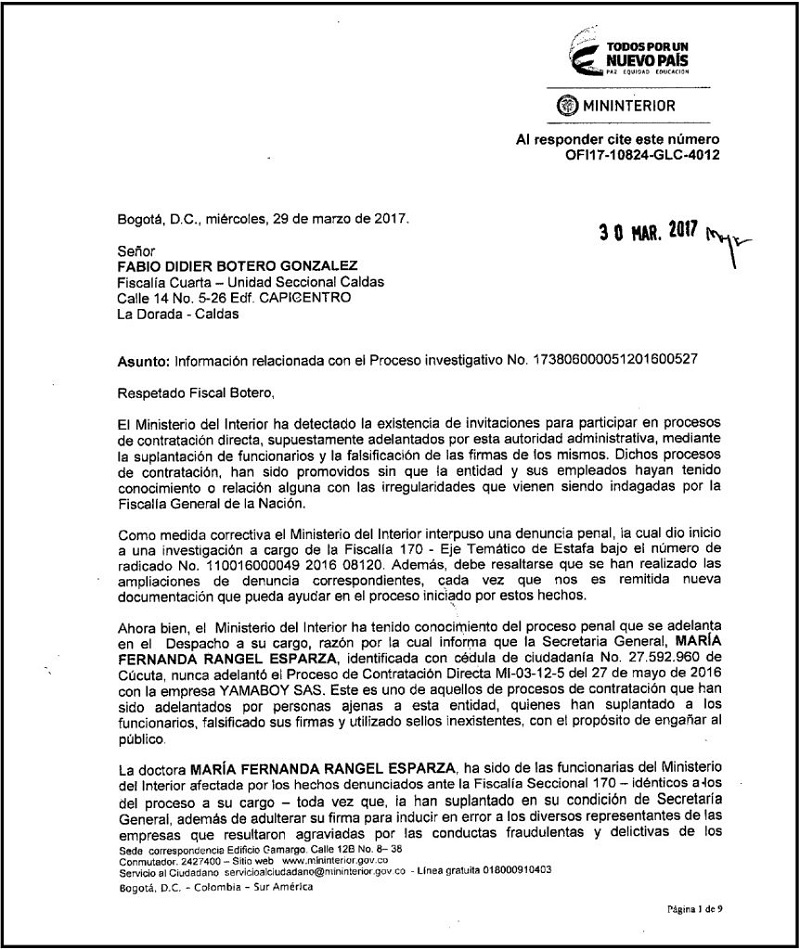 Fiscalía Fabio Didier Botero González